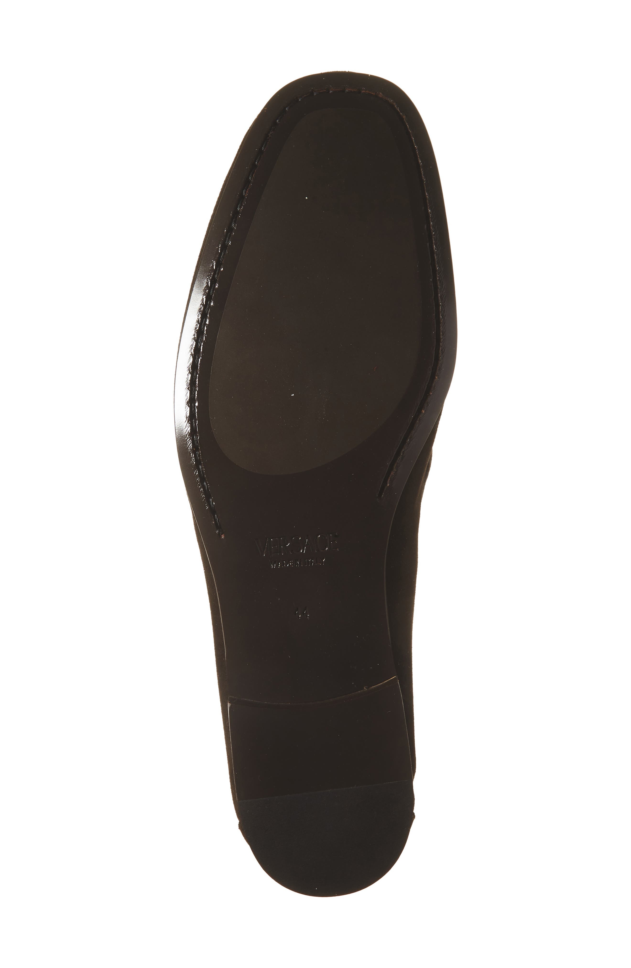 Versace Medusa Chain Suede Loafer in Ebano-Versace Gold at Nordstrom - 6