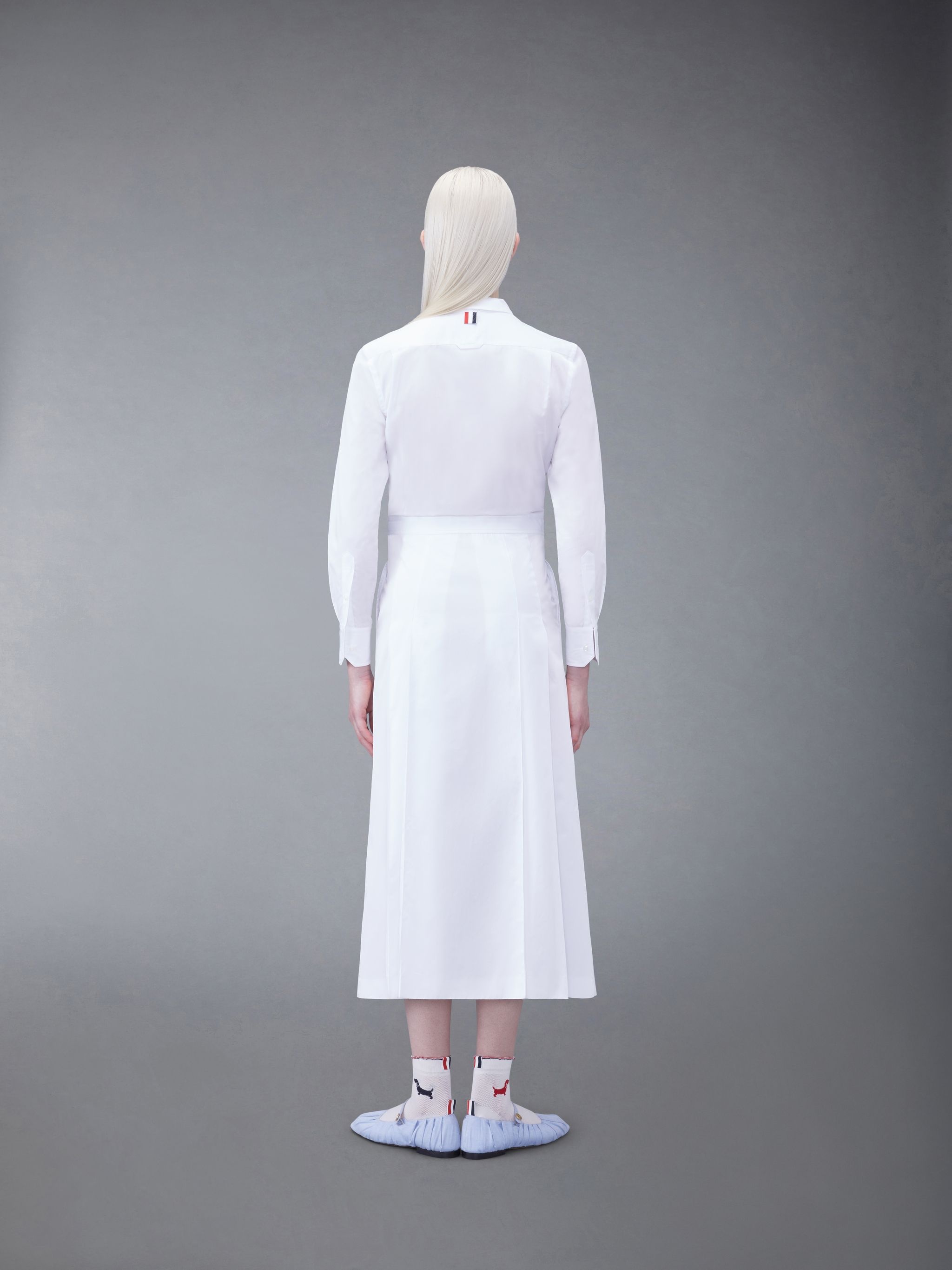 pleated poplin shirtdress - 3