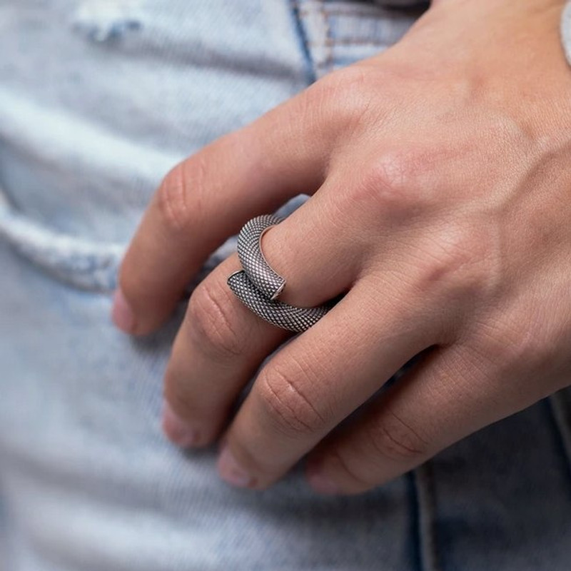 Iron Heart RS-NIXON-SLIM-GSBM GOOD ART HLYWD Slim Nixon Ring Goosebump - Sterling Silver outlook