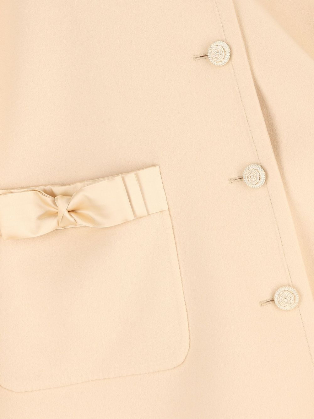bow-embellished cape coat - 3
