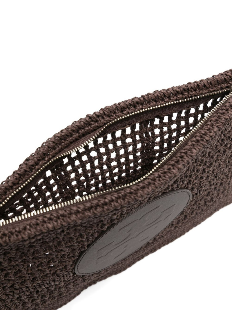 Ella hand-crocheted logo-detail clutch bag 5
