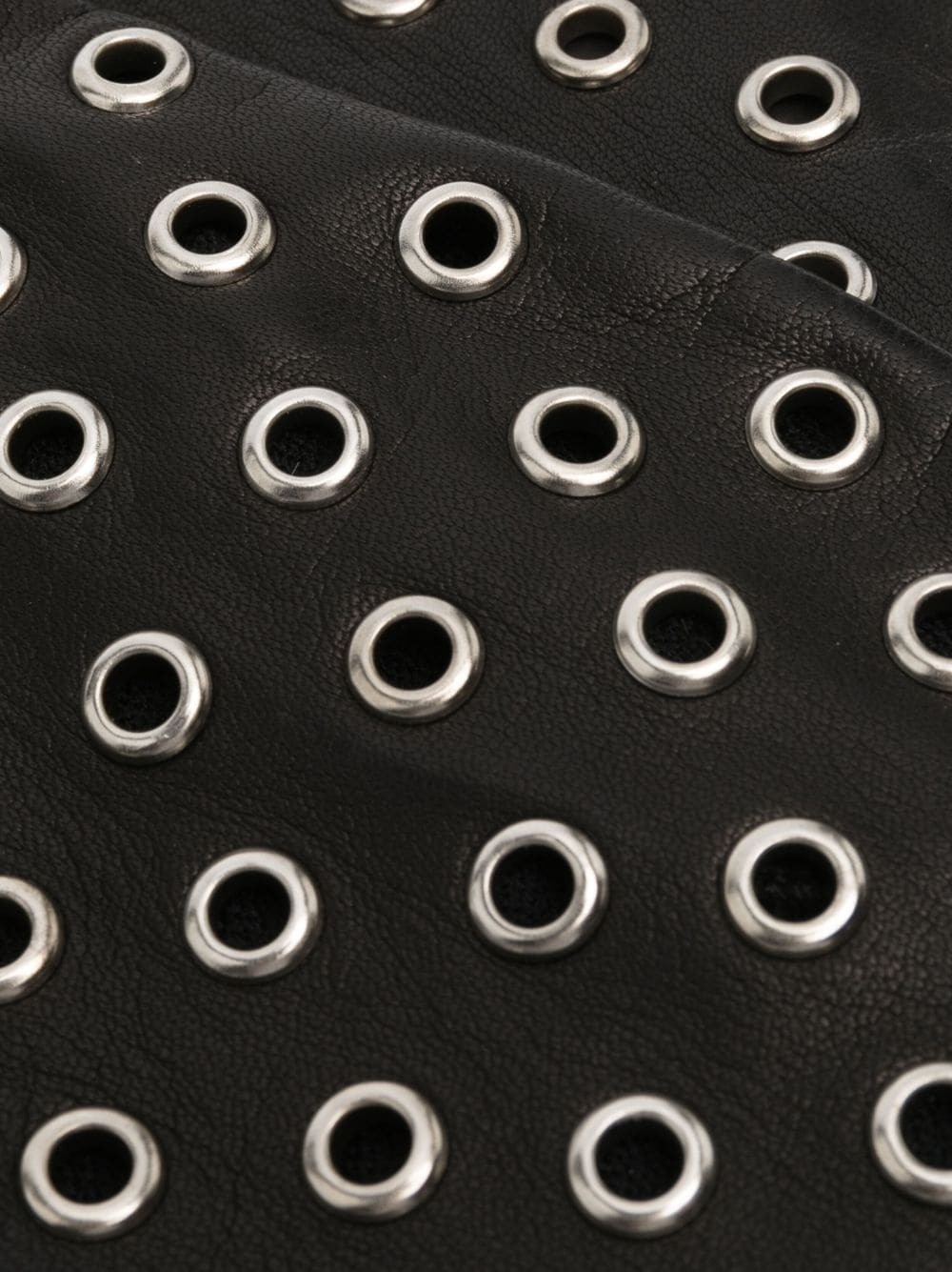 eyelet-detail leather gloves - 2