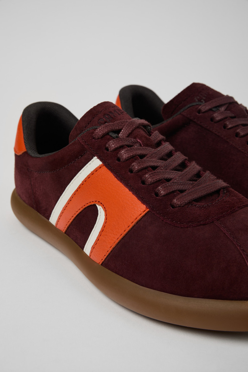 Burgundy Nubuck/Leather Sneaker for Women 2