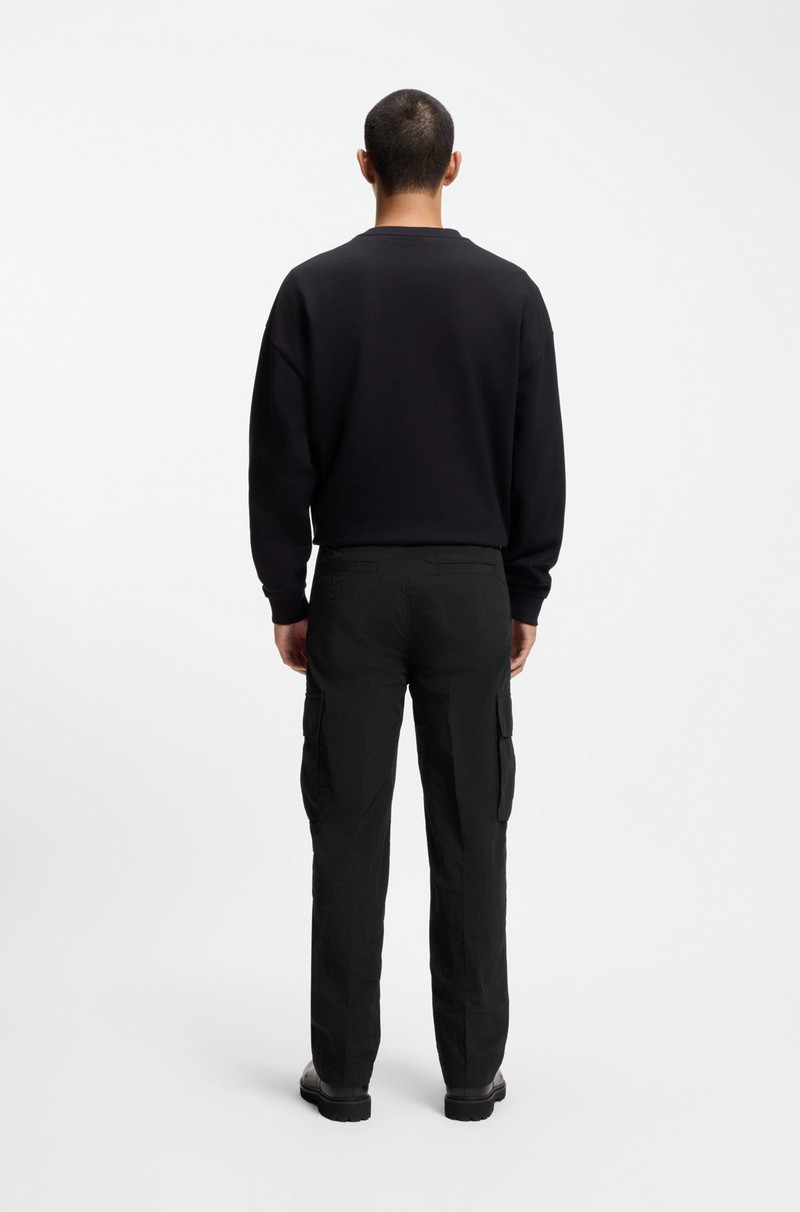 STRAIGHT-FIT CARGO TROUSERS IN WAXED FABRIC 4