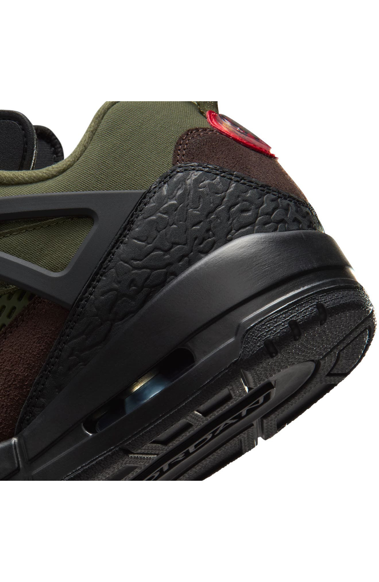 Jordan Spizike Low Sneaker in Medium Olive/University Red at Nordstrom - 8