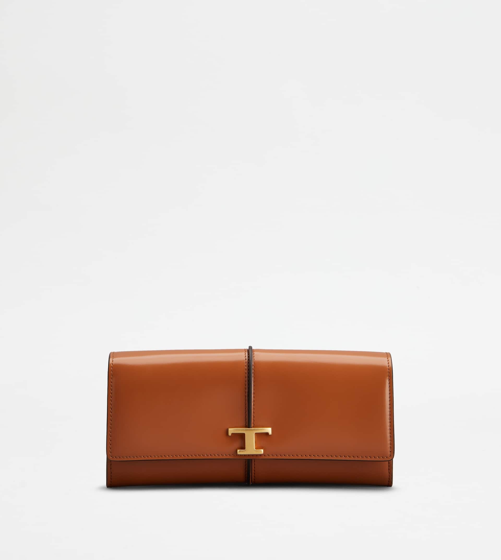 T TIMELESS WALLET IN LEATHER - BROWN - 1