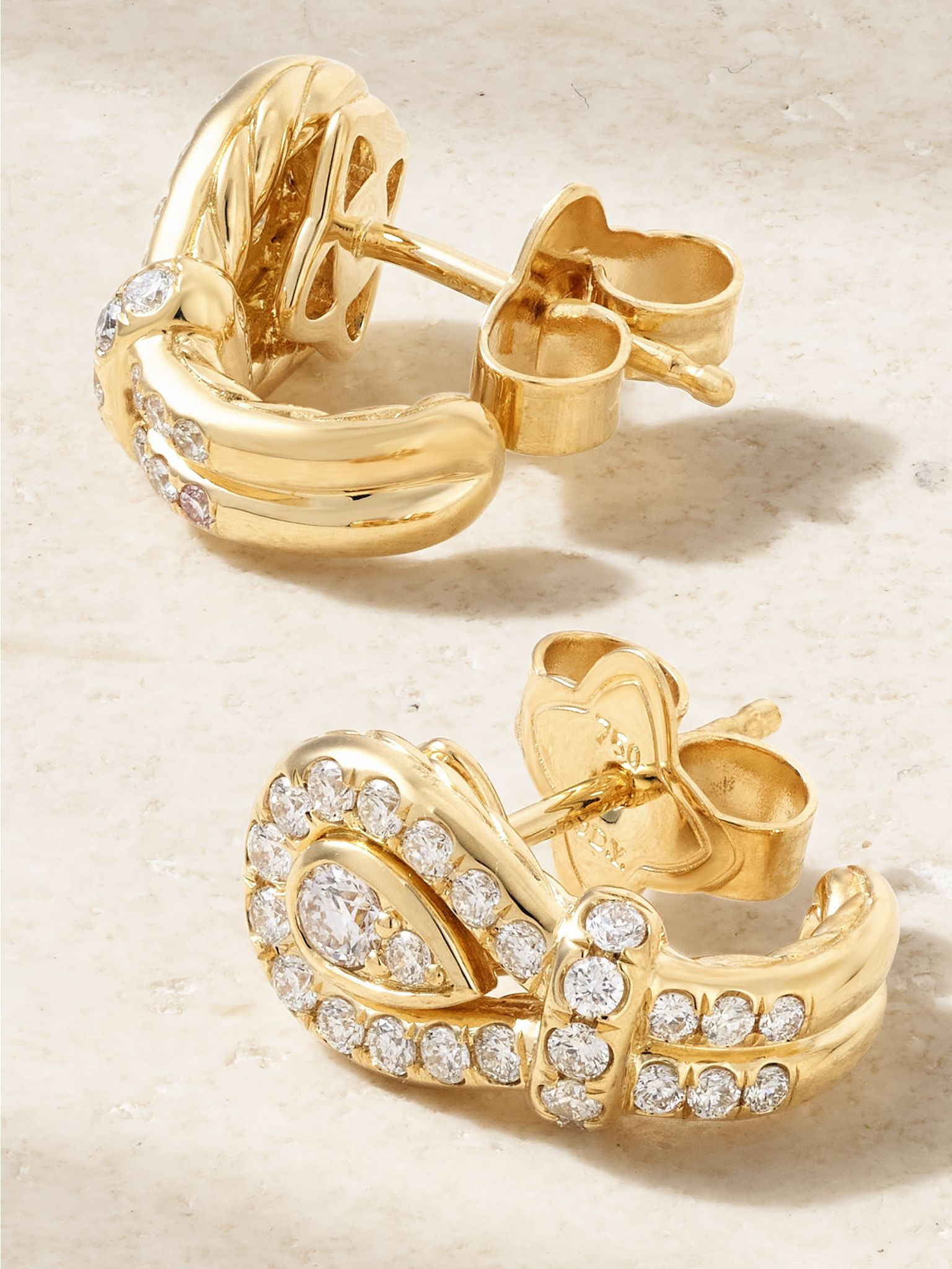 Thoroughbred Loop 18-karat gold diamond earrings Gold - 3