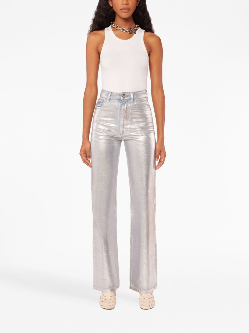 rabanne logo-devoré cotton tank top outlook