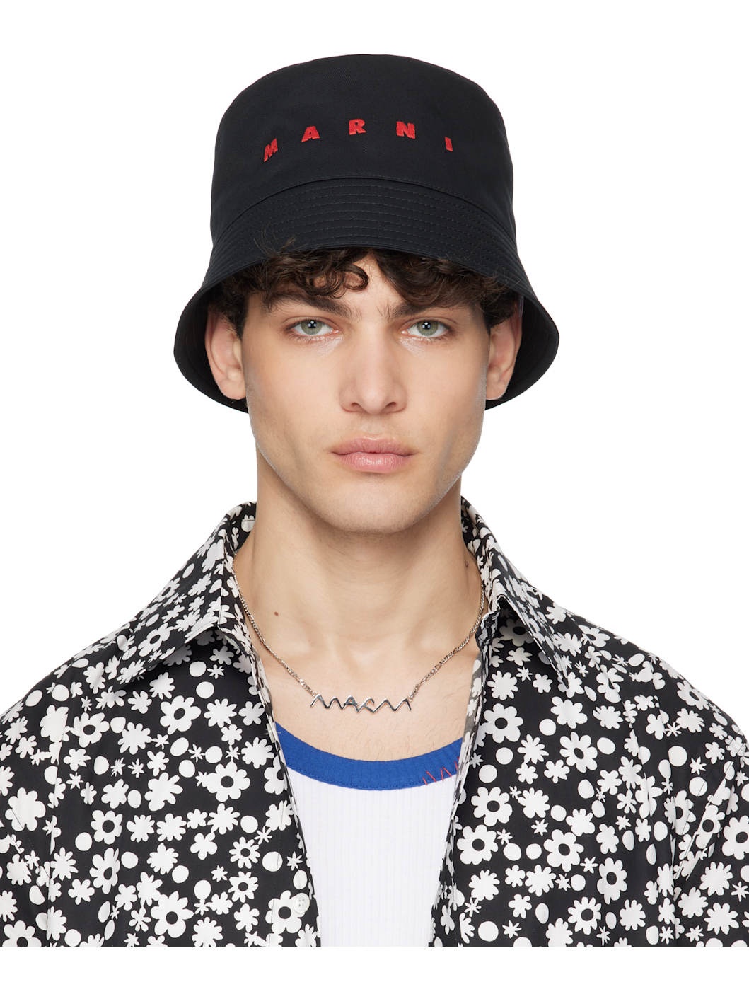 Black Gabardine Bucket Hat - 1