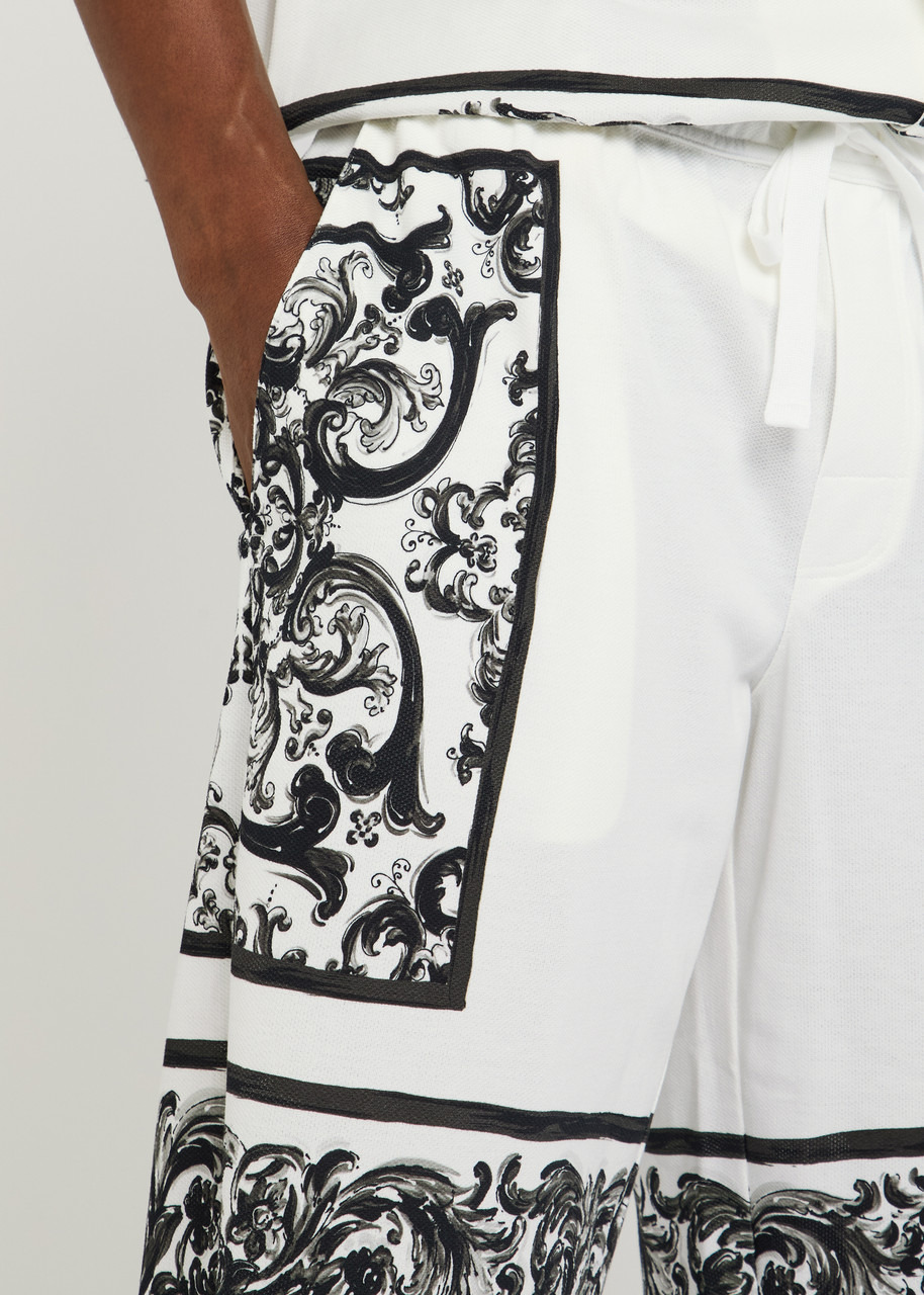 Dolce & Gabbana Printed Piqué Cotton Shorts - 5