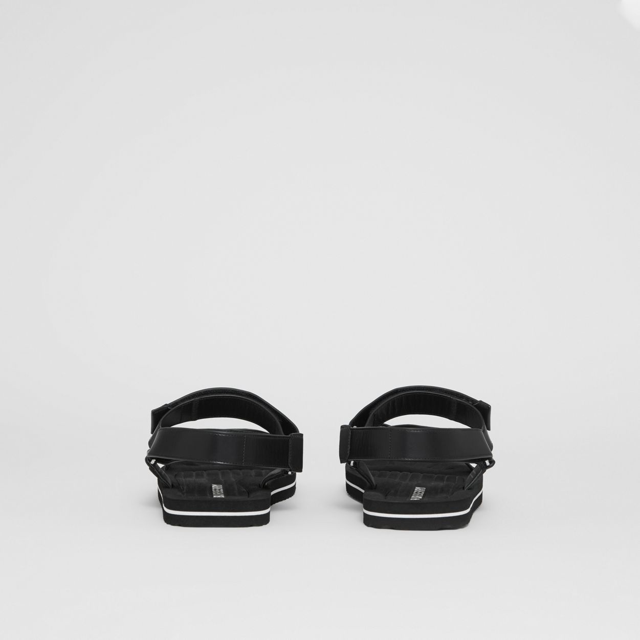 Logo Print Leather Sandals - 5