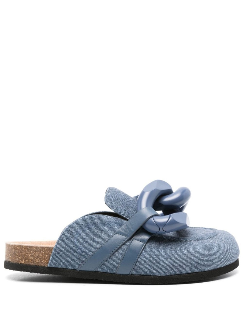 chain link-detail slippers - 1