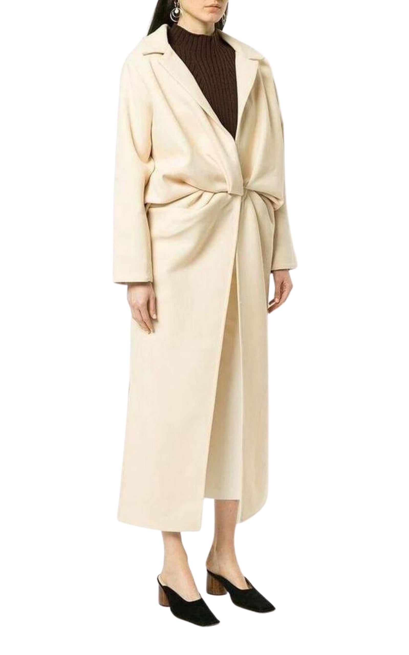 Wrap Front Long Coat - 2