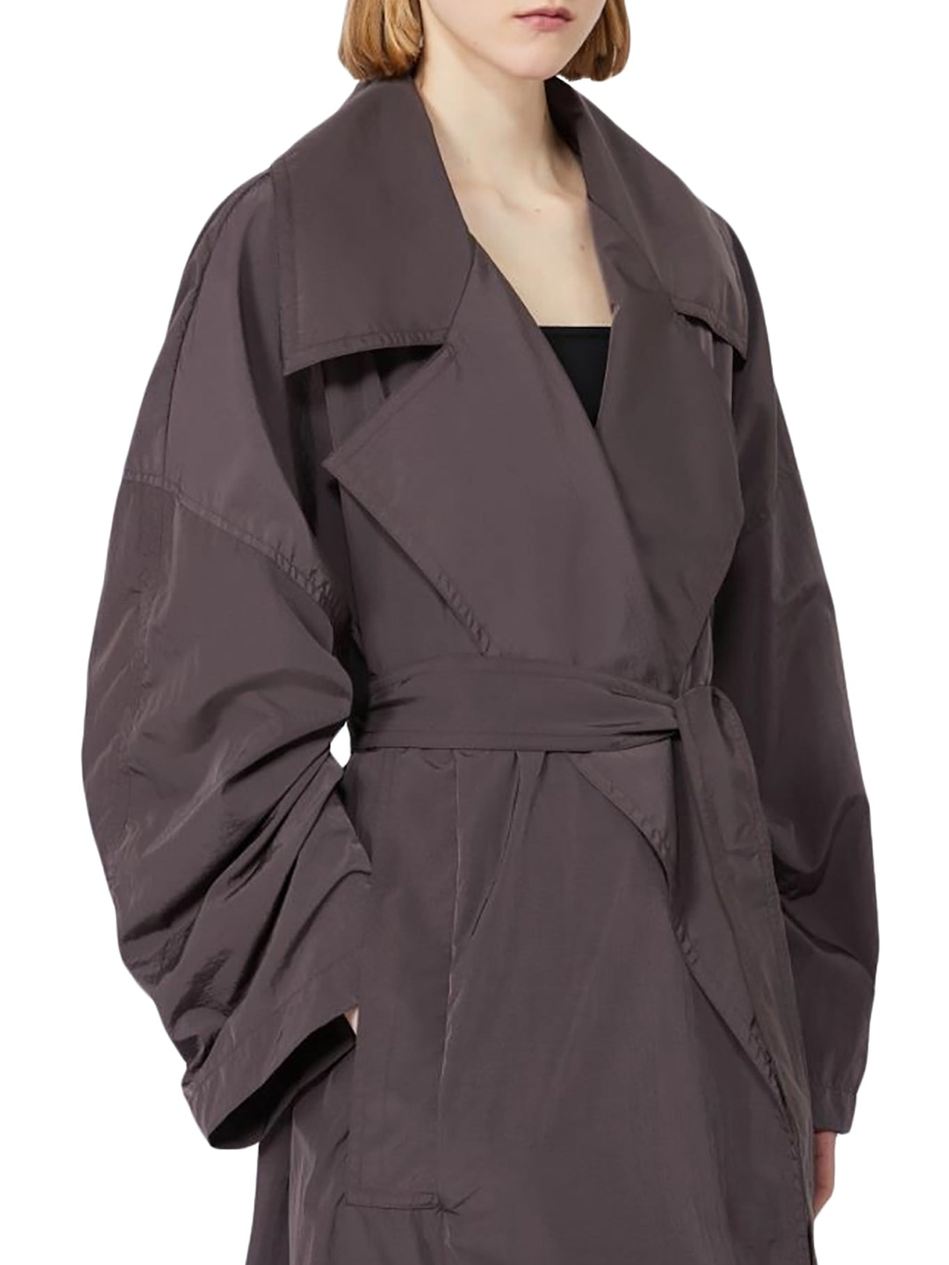 OVERSIZED TAFFETA TRENCH COAT WITH BARBA - 5