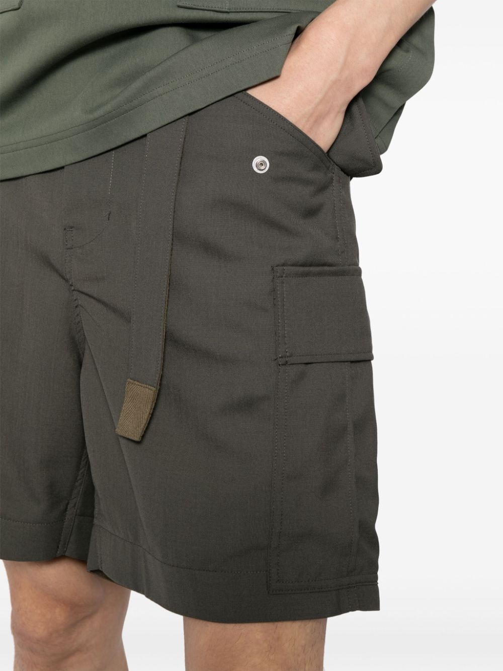 belted knee-length shorts - 5
