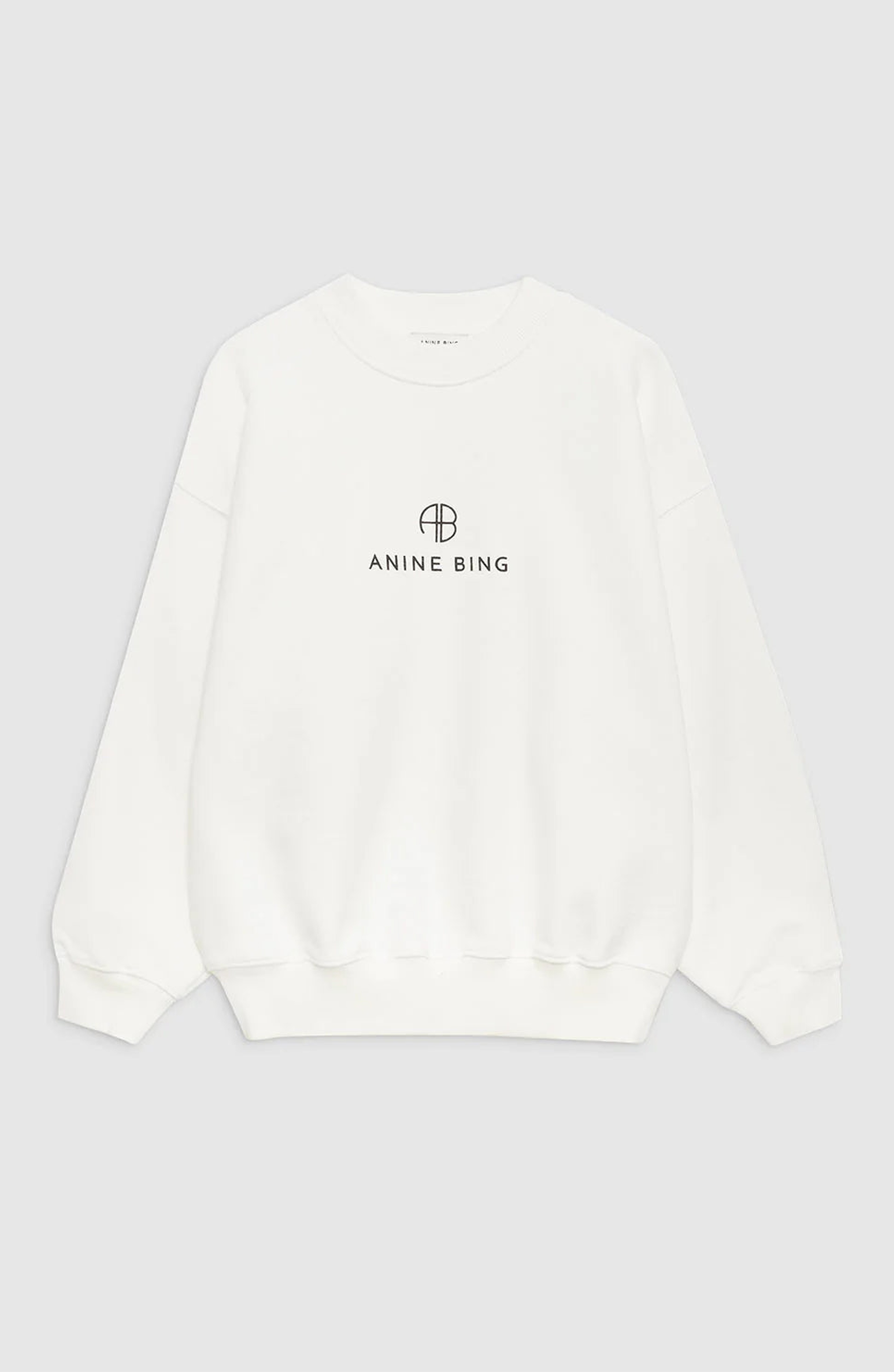 ANINE BING Jaci Monogram Sweatshirt in Ivory at Nordstrom - 4