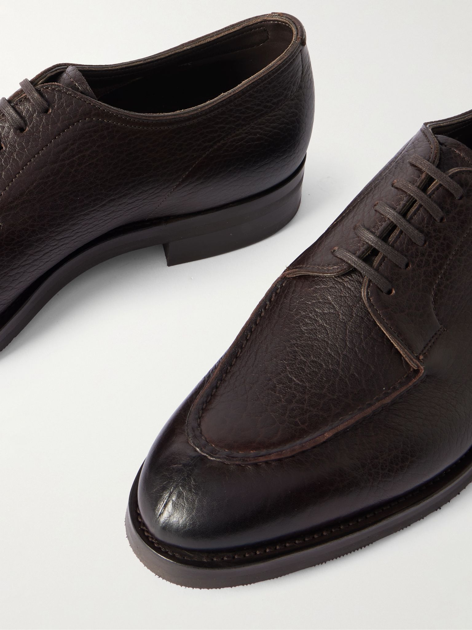 Dover Full-Grain Leather Derby Shoes Brown - 5