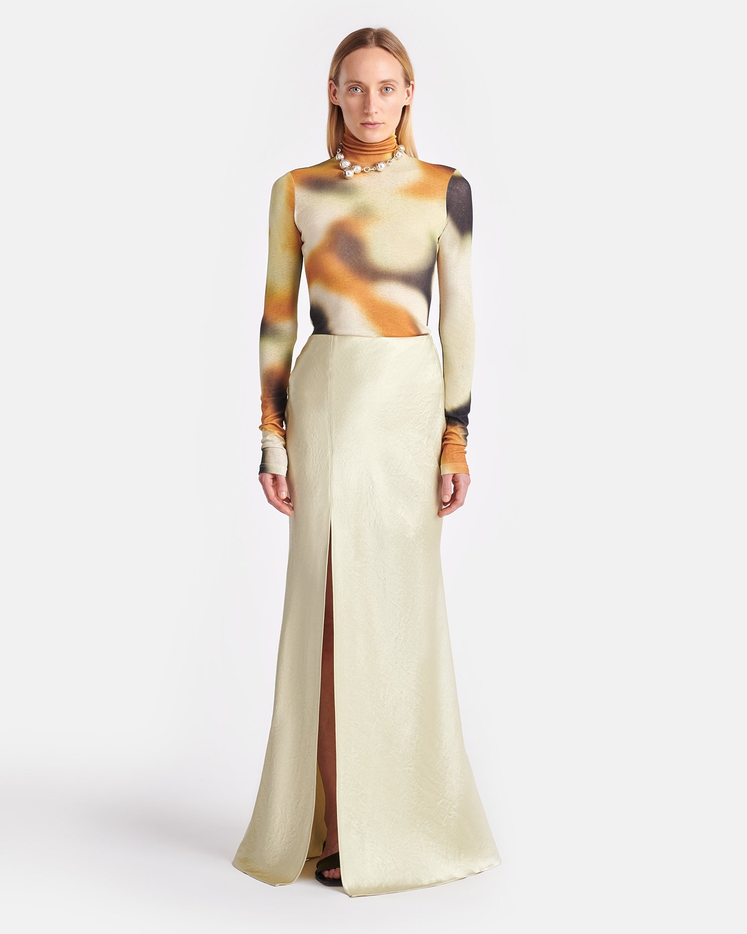 Crinkled-Satin Maxi Skirt - 2