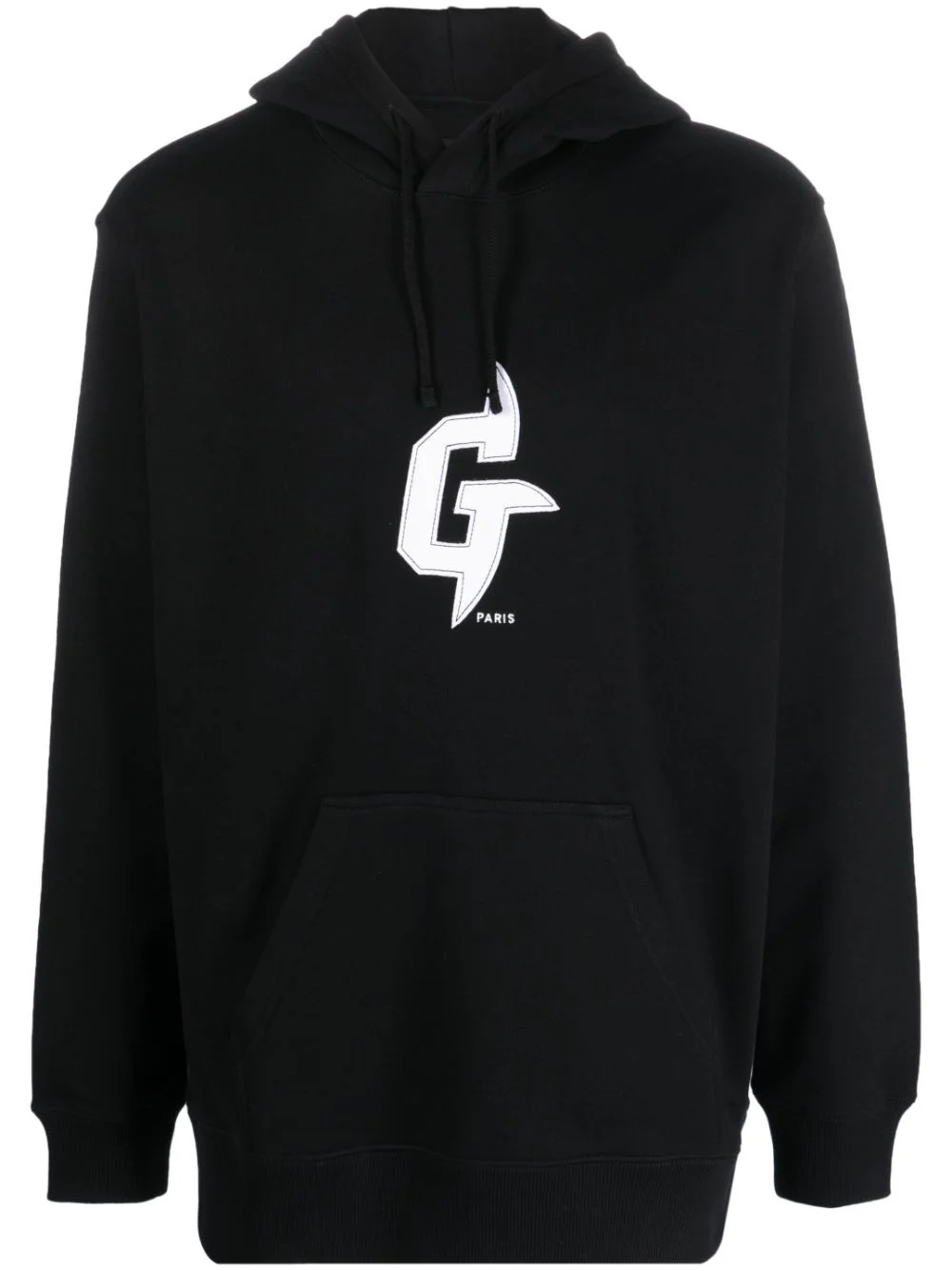 logo-patch cotton hoodie - 1