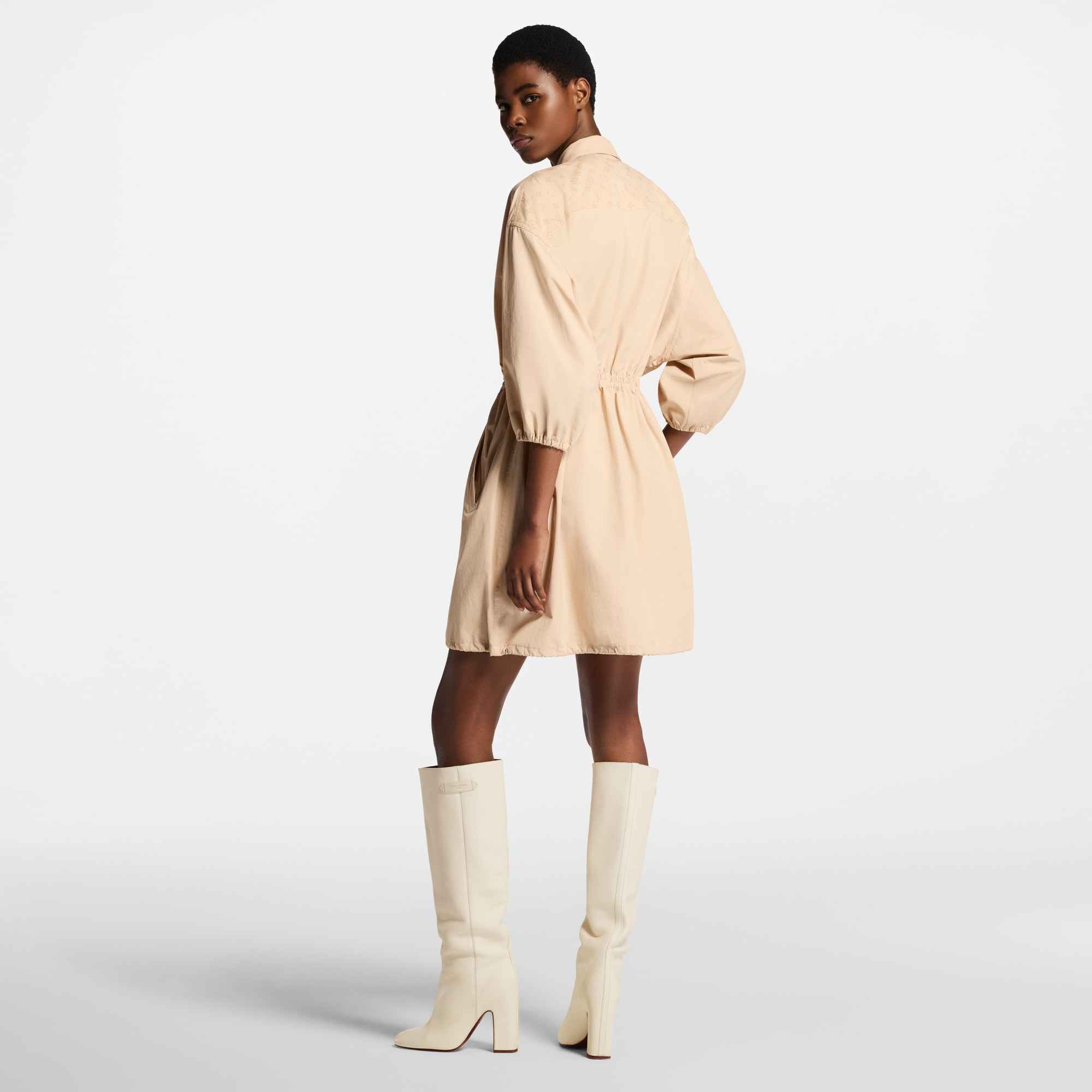 Zipper Front Shirt Dress - 5