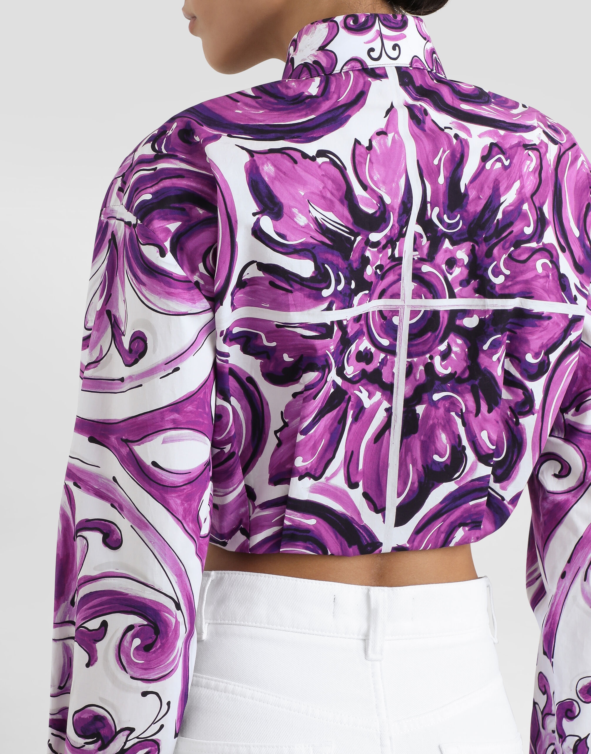 Majolica-print poplin shirt - 5