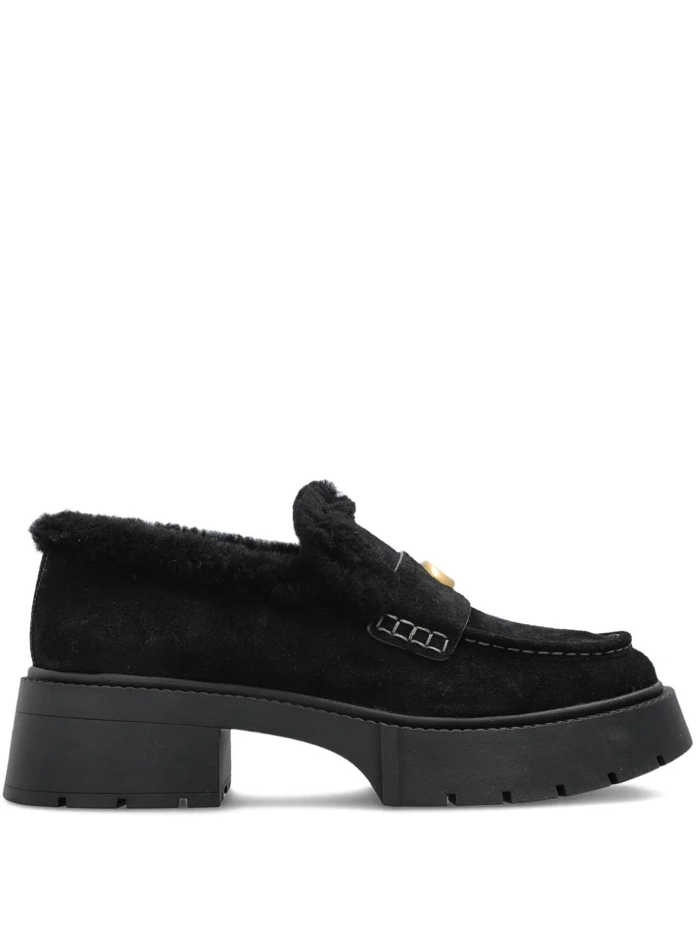 Leah shearling logo loafers - 1