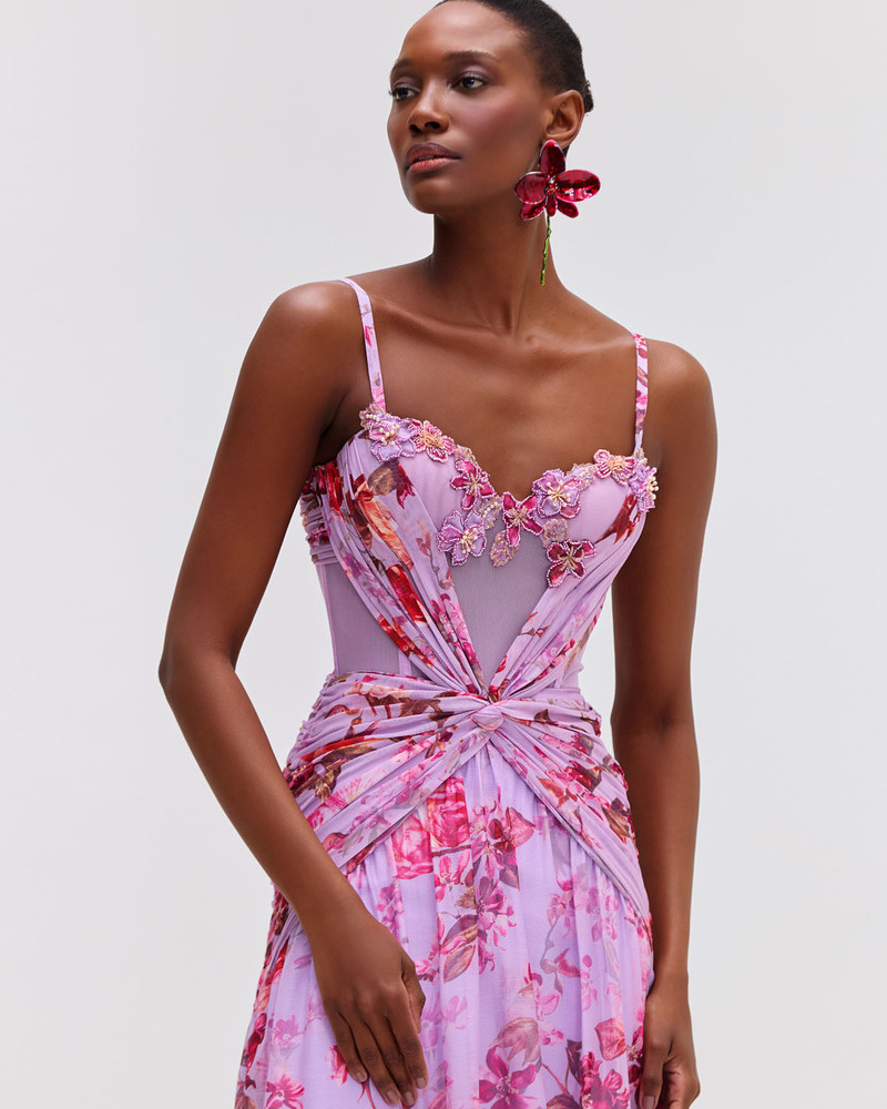 PatBO Floral Haze Bustier Maxi Dress outlook
