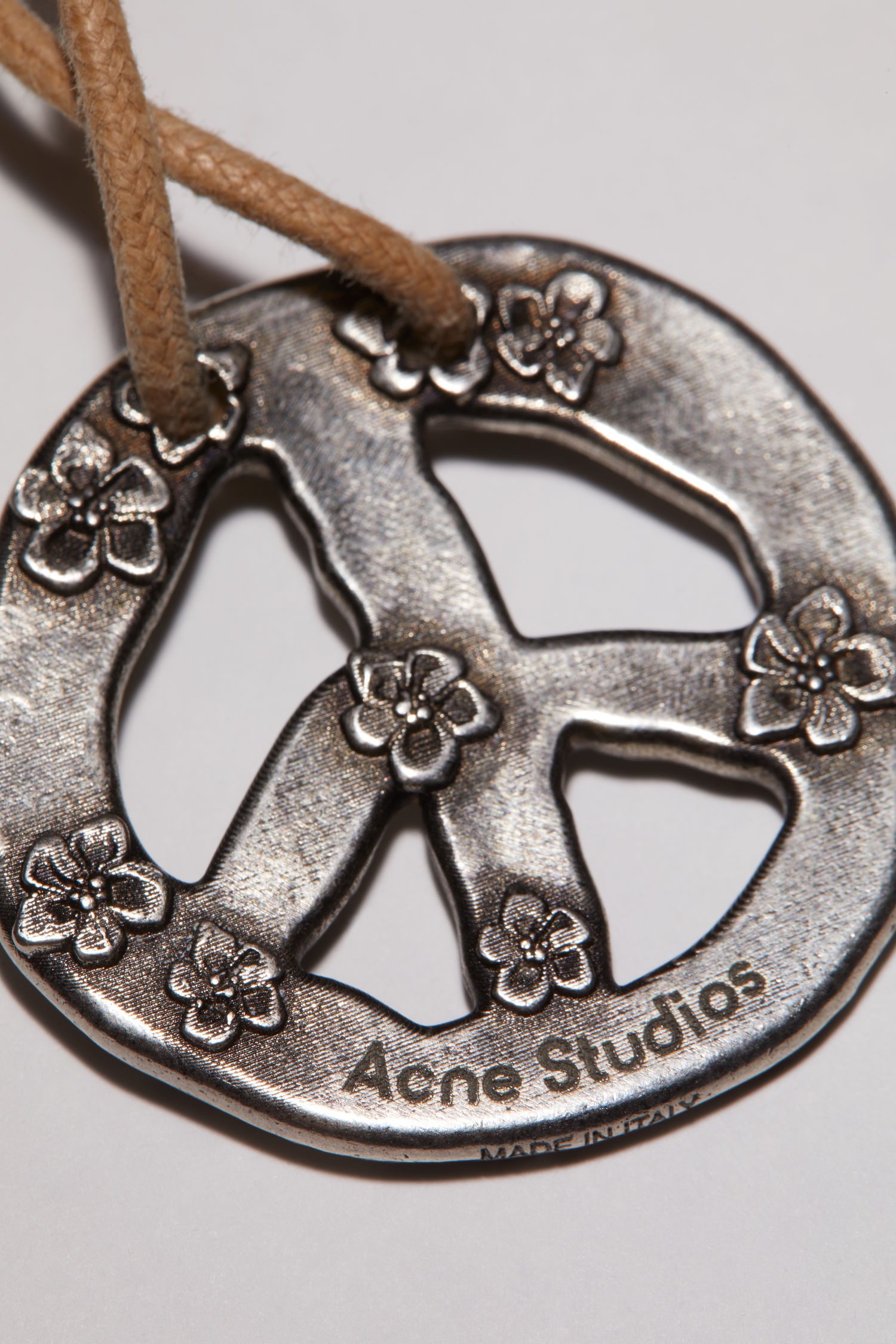 Peace sign necklace - Antique Silver - 4