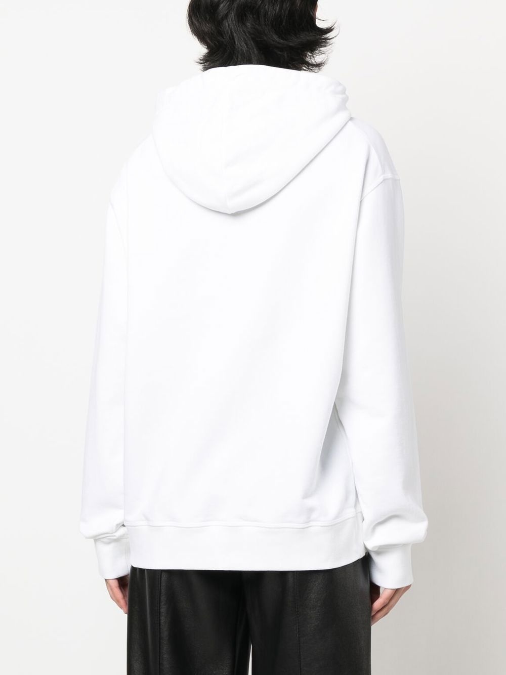 logo-print cotton hoodie - 4