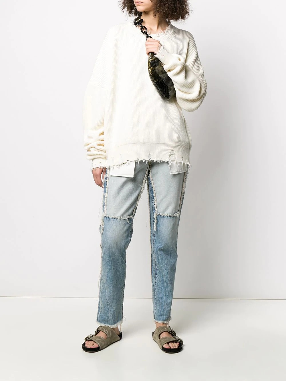 distressed ribbed jumper - 2