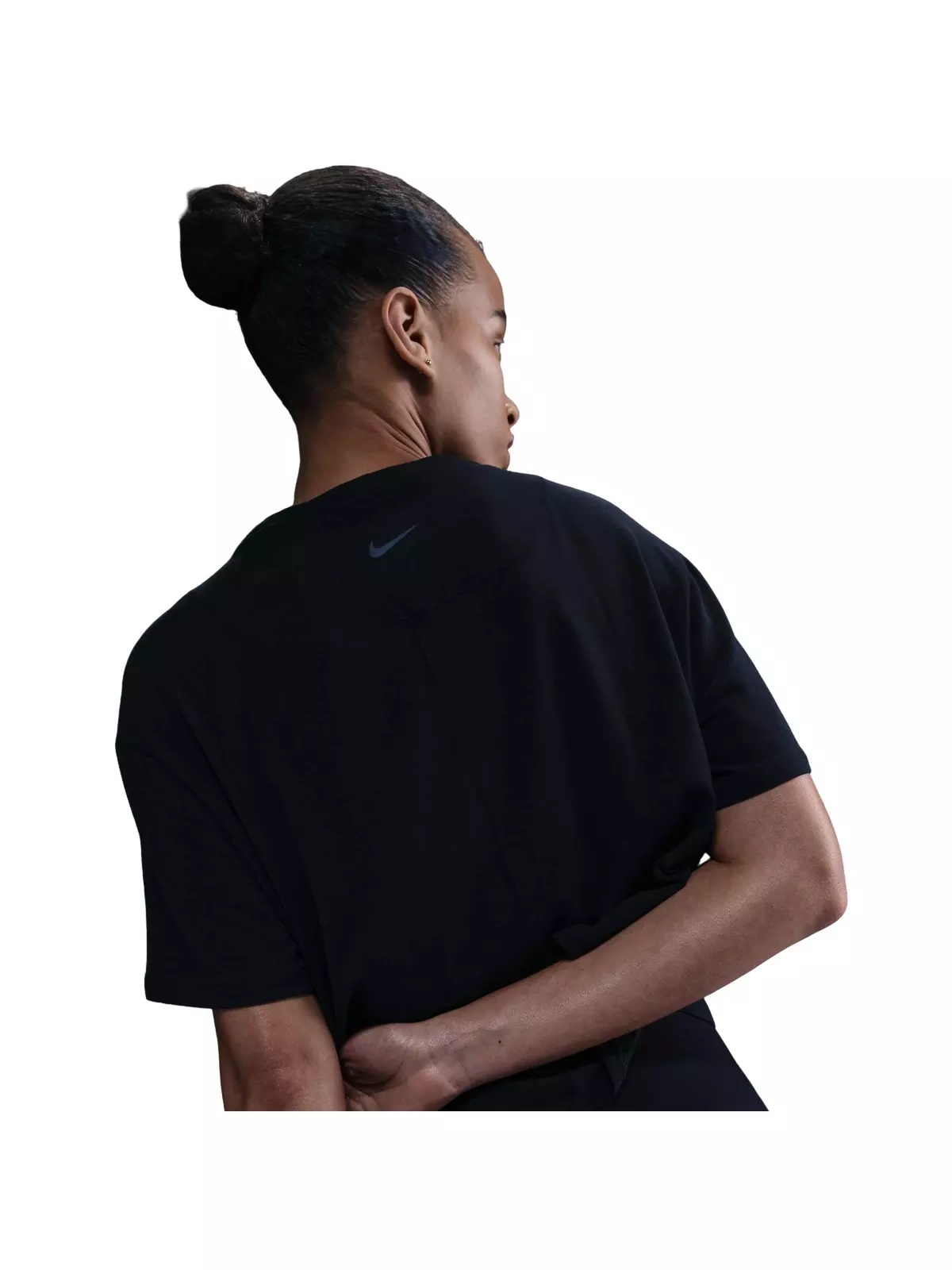 Women's One Relaxed Dri-FIT Cropped Short-Sleeve Top-Black - 2