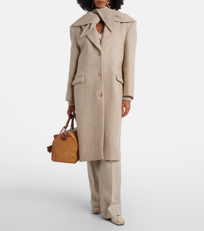 MAGDA BUTRYM Hooded wool and silk coat outlook