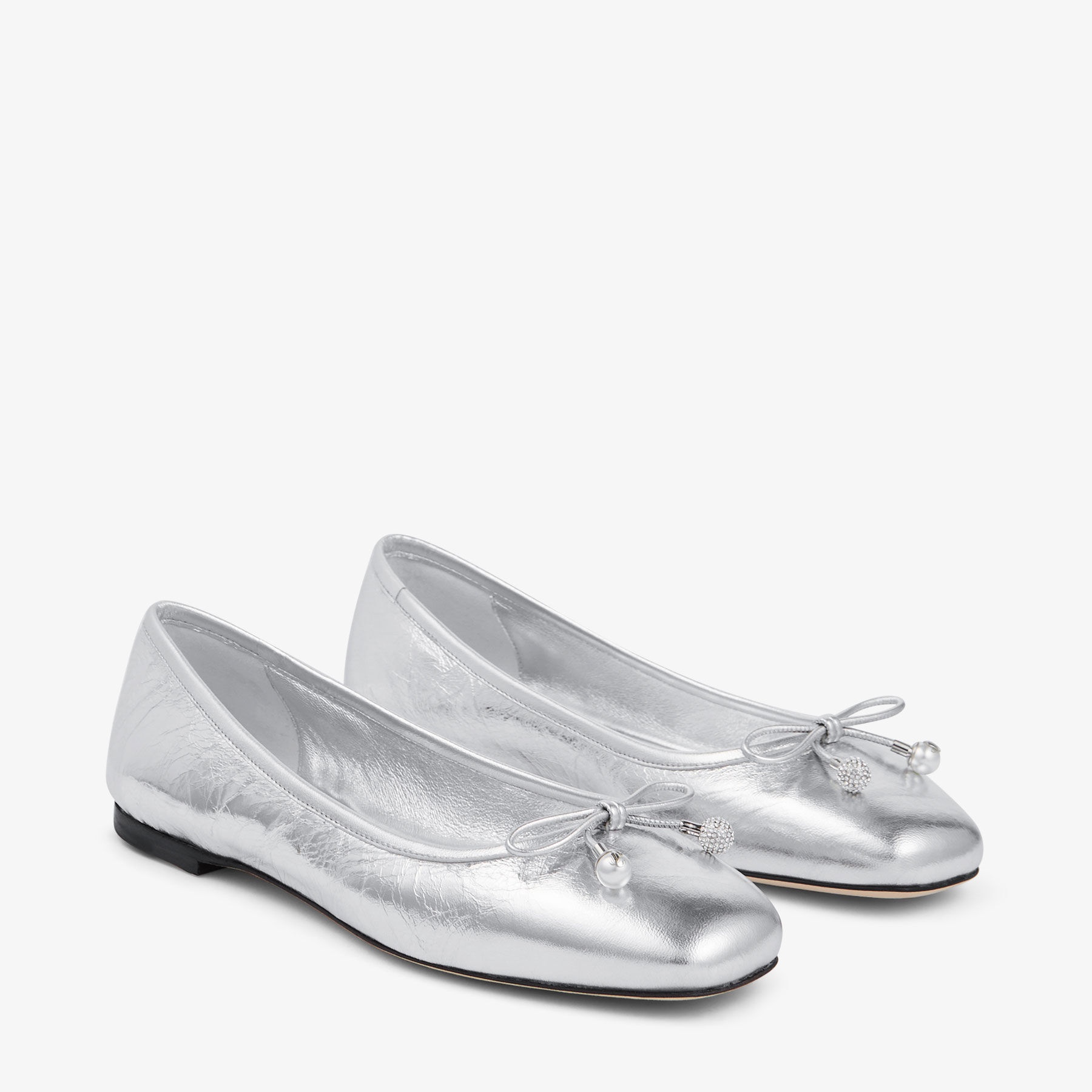 Elme Flat
Silver Vintage Metallic Leather Flats - 2