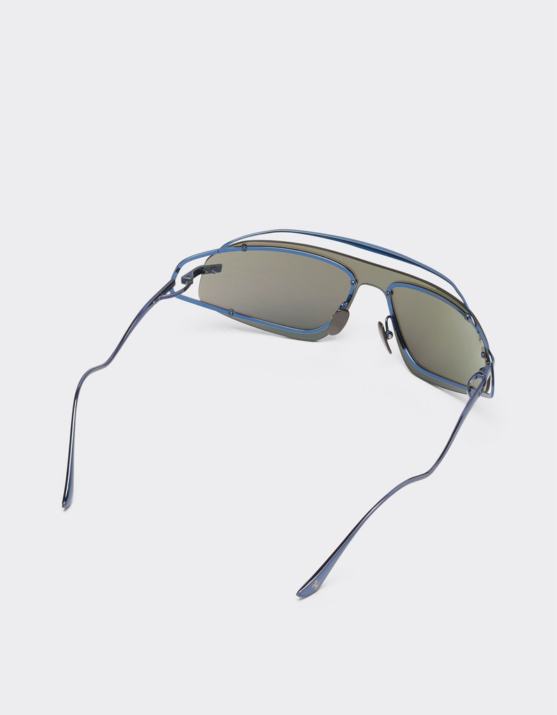 Ferrari sunglasses in blue titanium with mirror light blue shield 6