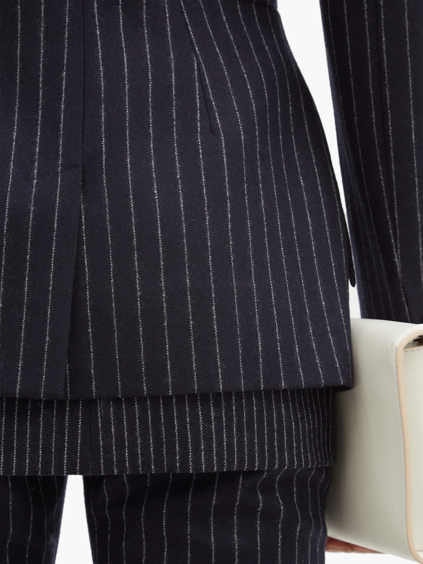 Peplum pinstriped wool jacket - 3