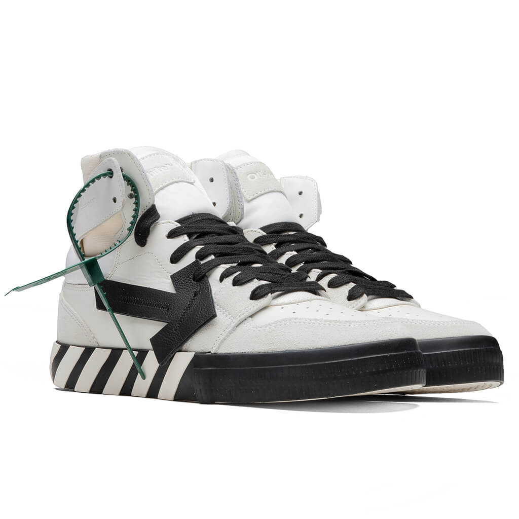 OFF-WHITE C/O VIRGIL ABLOH HIGH TOP VULCANIZED LEATHER - WHITE/BLACK - 2