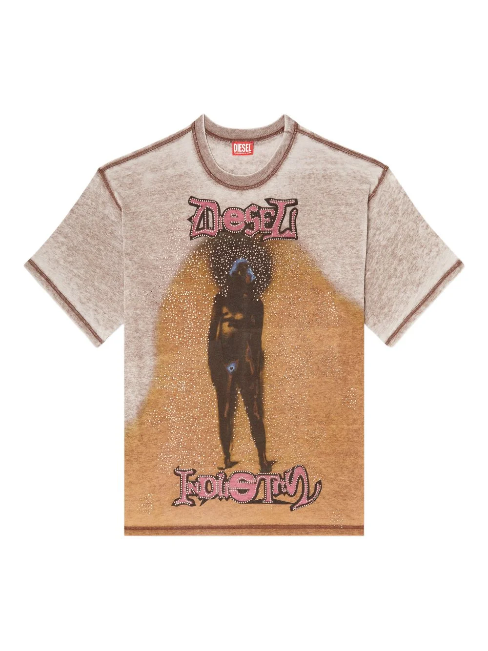 studded graphic T-shirt - 1