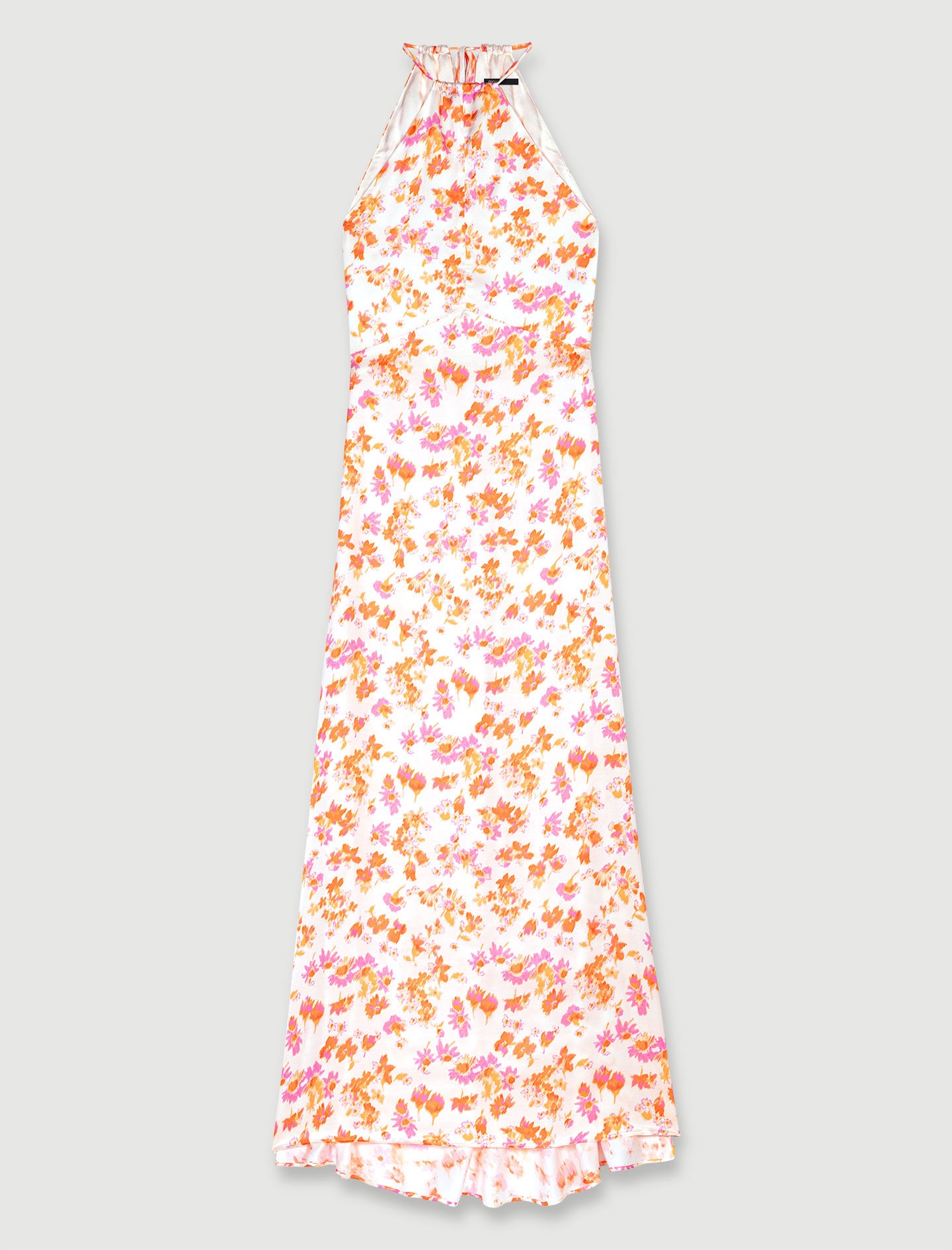 Floral satin-effect maxi dress - 1