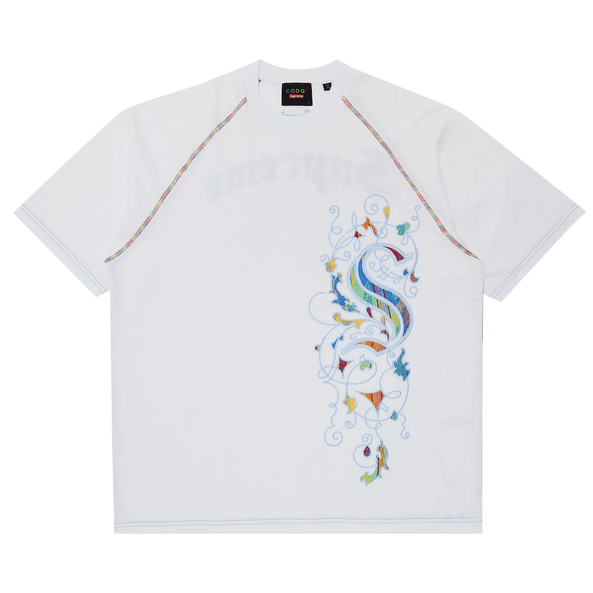 Supreme x Coogi Raglan Short-Sleeve Top 'White' - 1