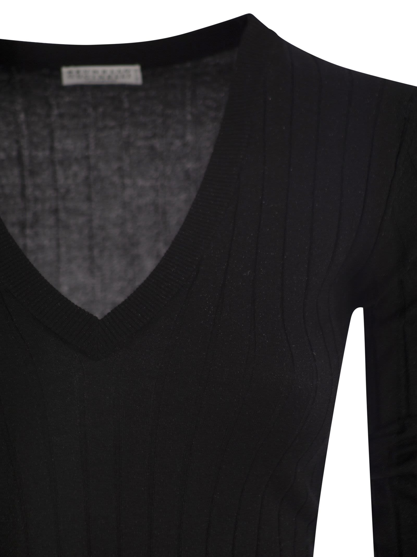 Brunello Cucinelli Women Lightweight Cashmere And Silk Broad Rib Sweater - 4