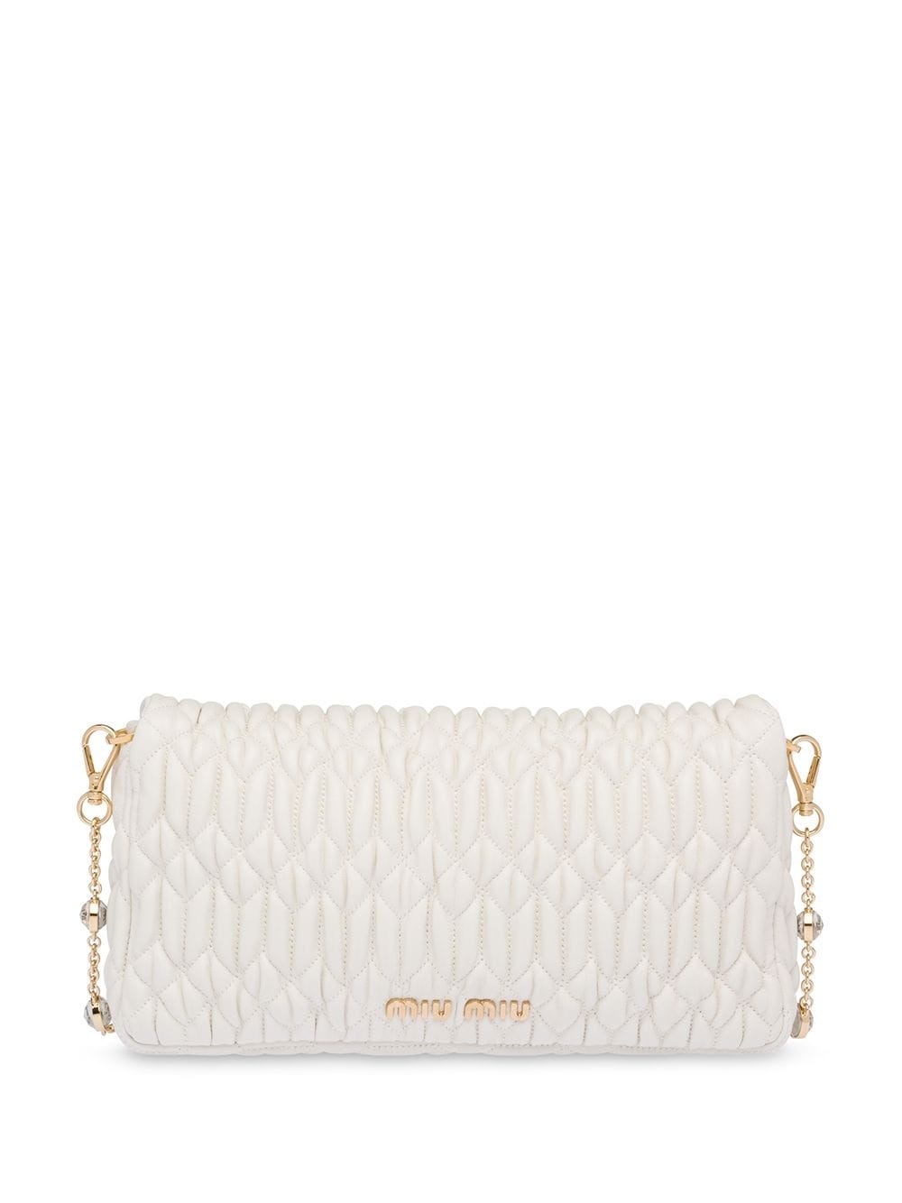 Miu crystal matelassé shoulder bag - 3