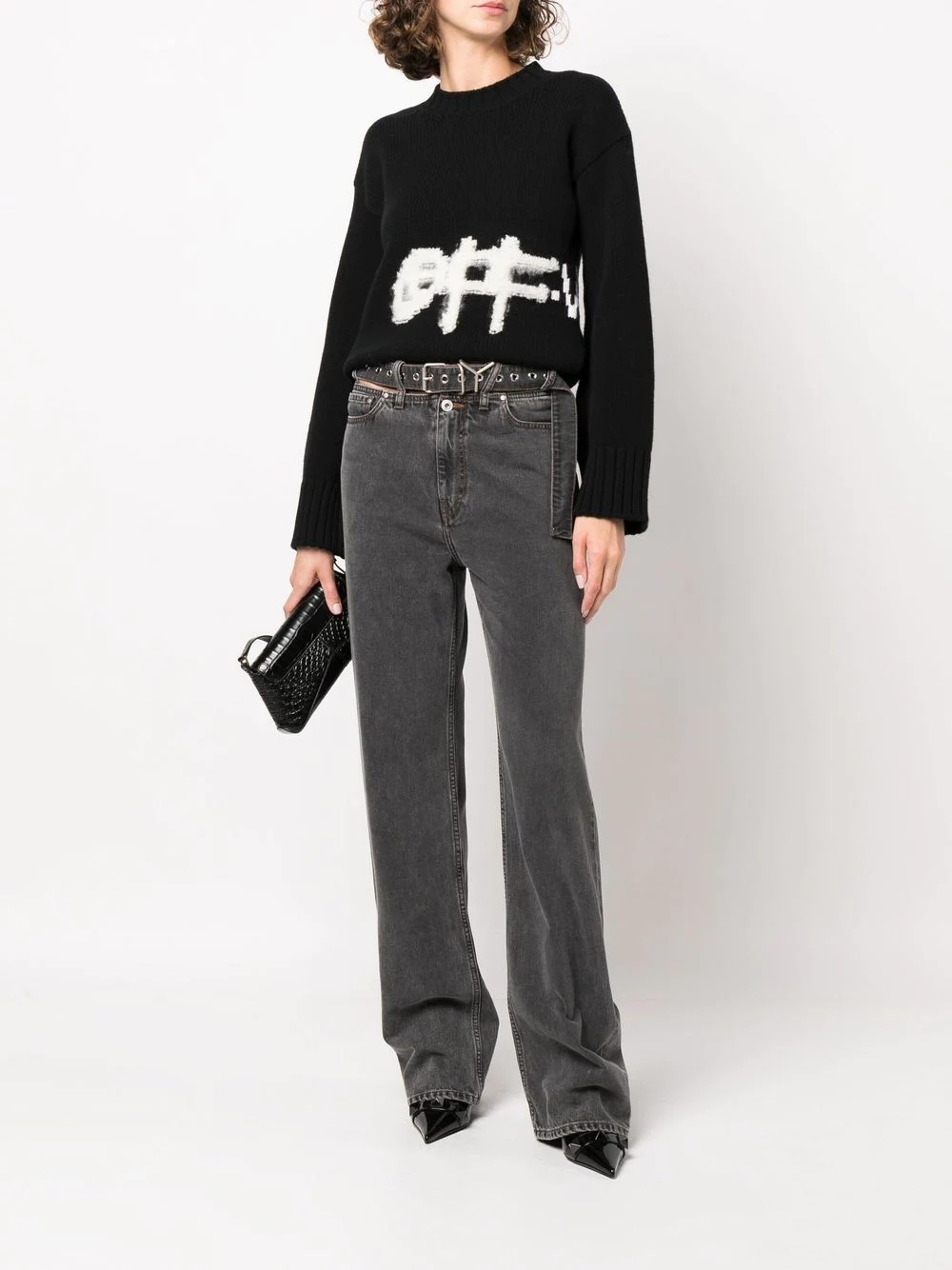 logo-intarsia knit jumper - 2