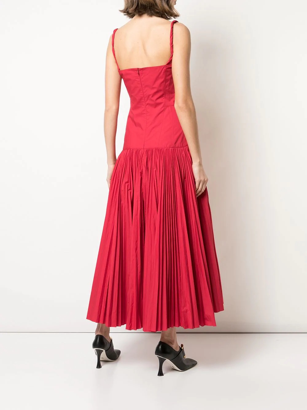 pleated poplin maxi dress - 4