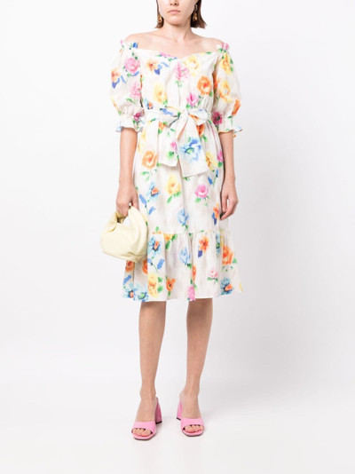 Moschino floral-print belted dress outlook