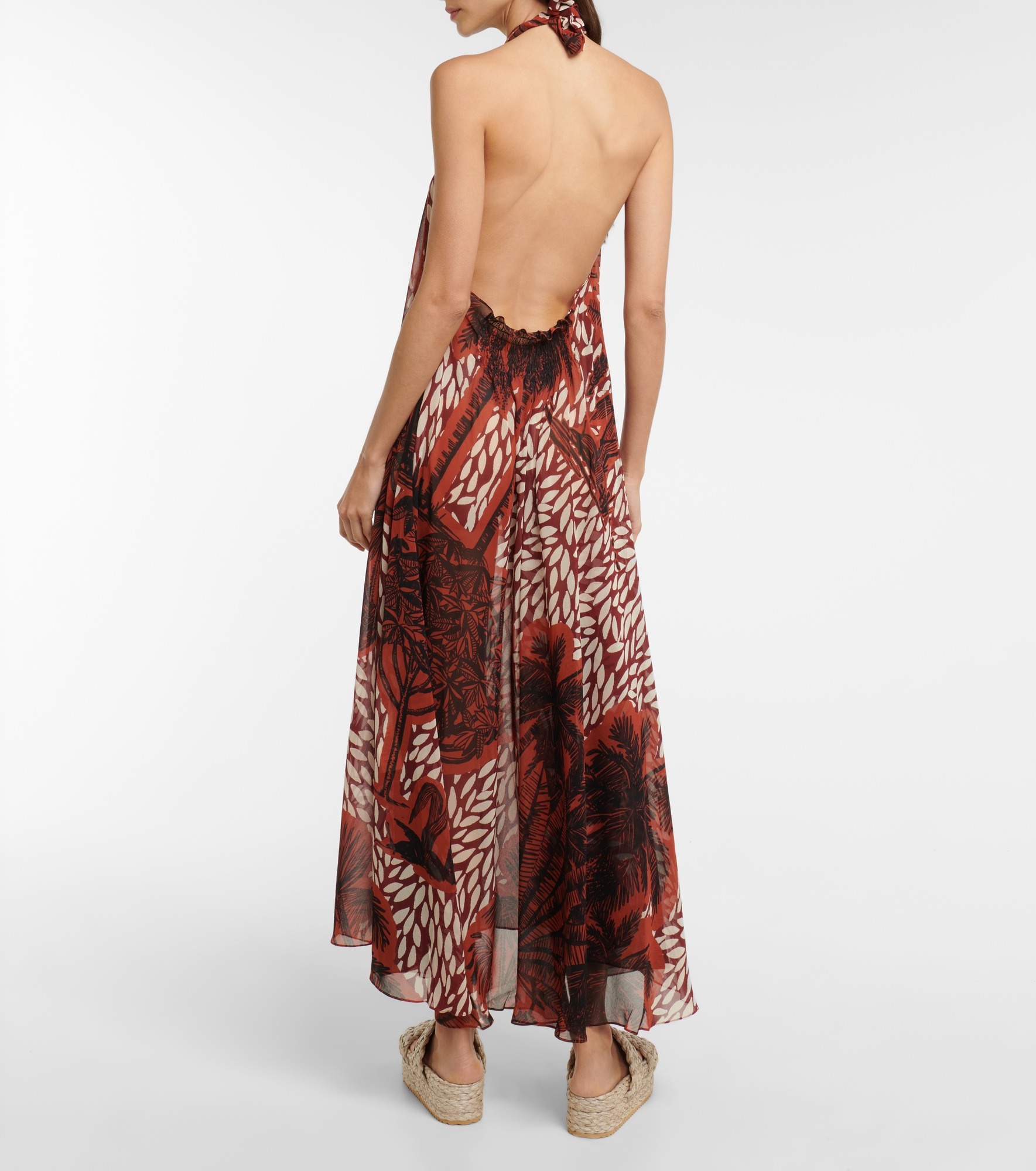 Floral halterneck maxi dress - 3