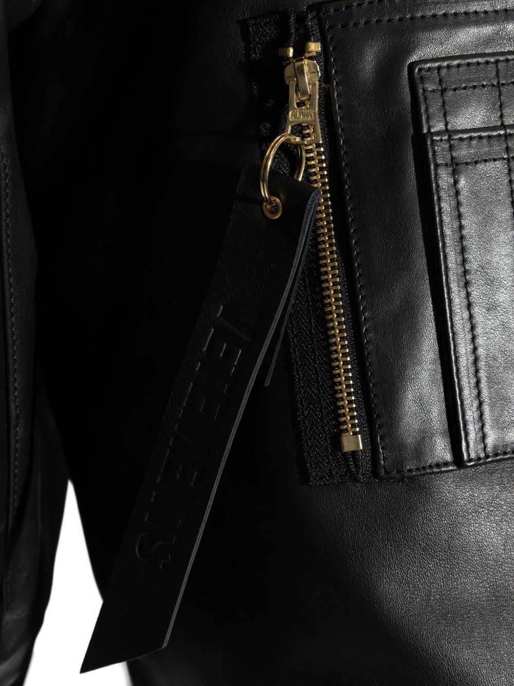 leather zip-fastening bomber jacket - 5