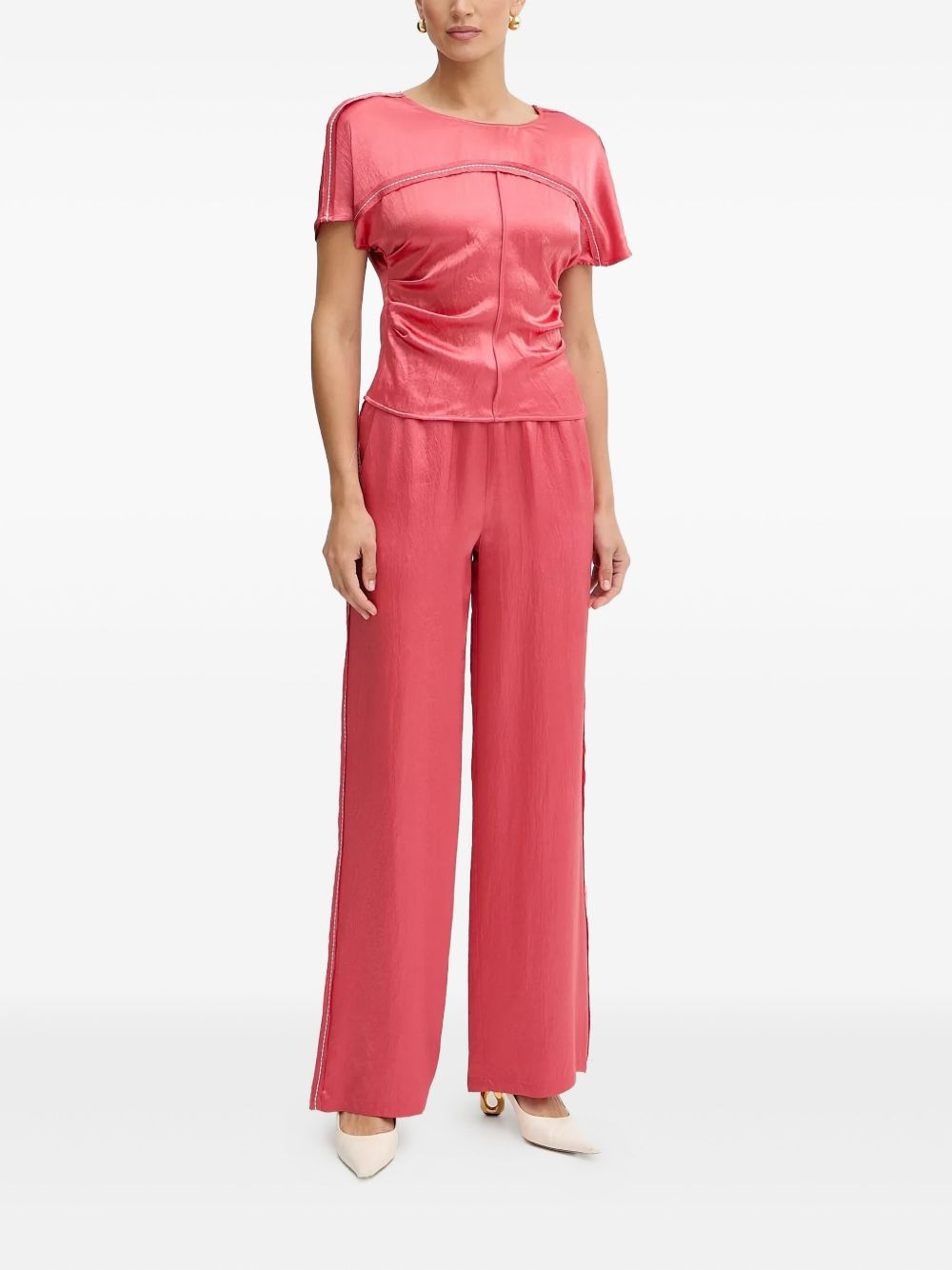 panelled short-sleeve top - 2