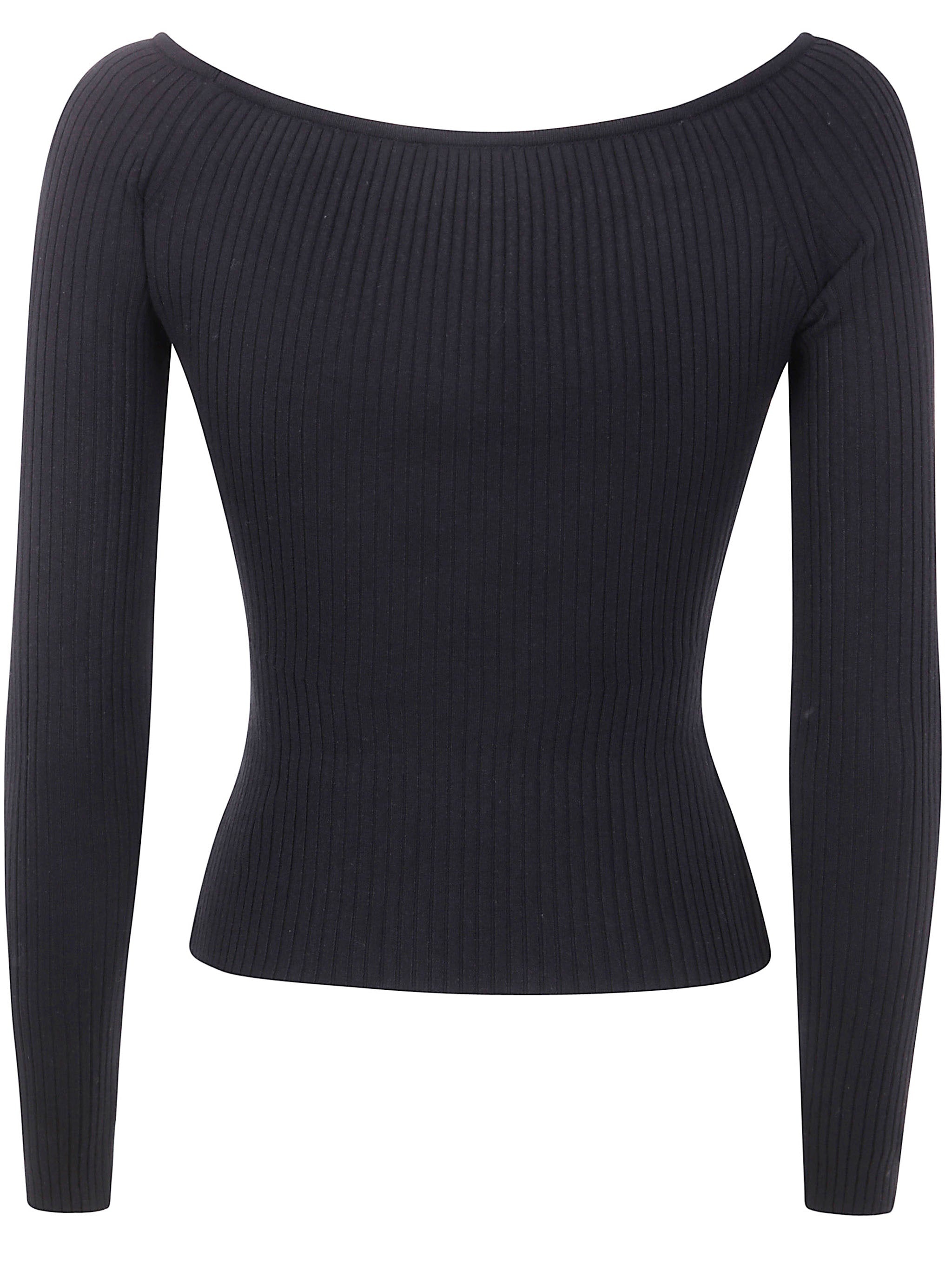 Courreges Women "Off Shoulder" Rib Knit Top - 7