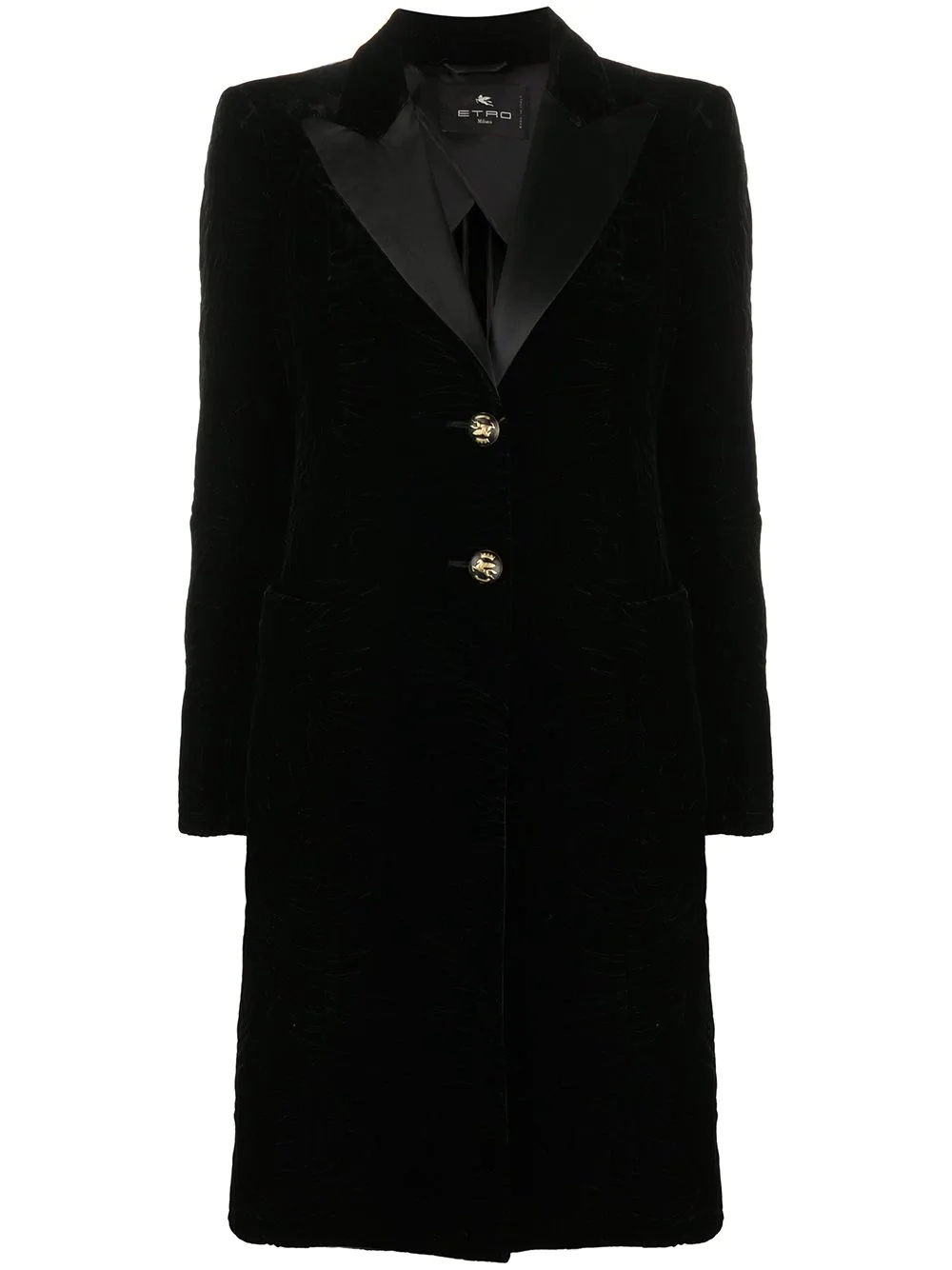 engraved button coat - 1