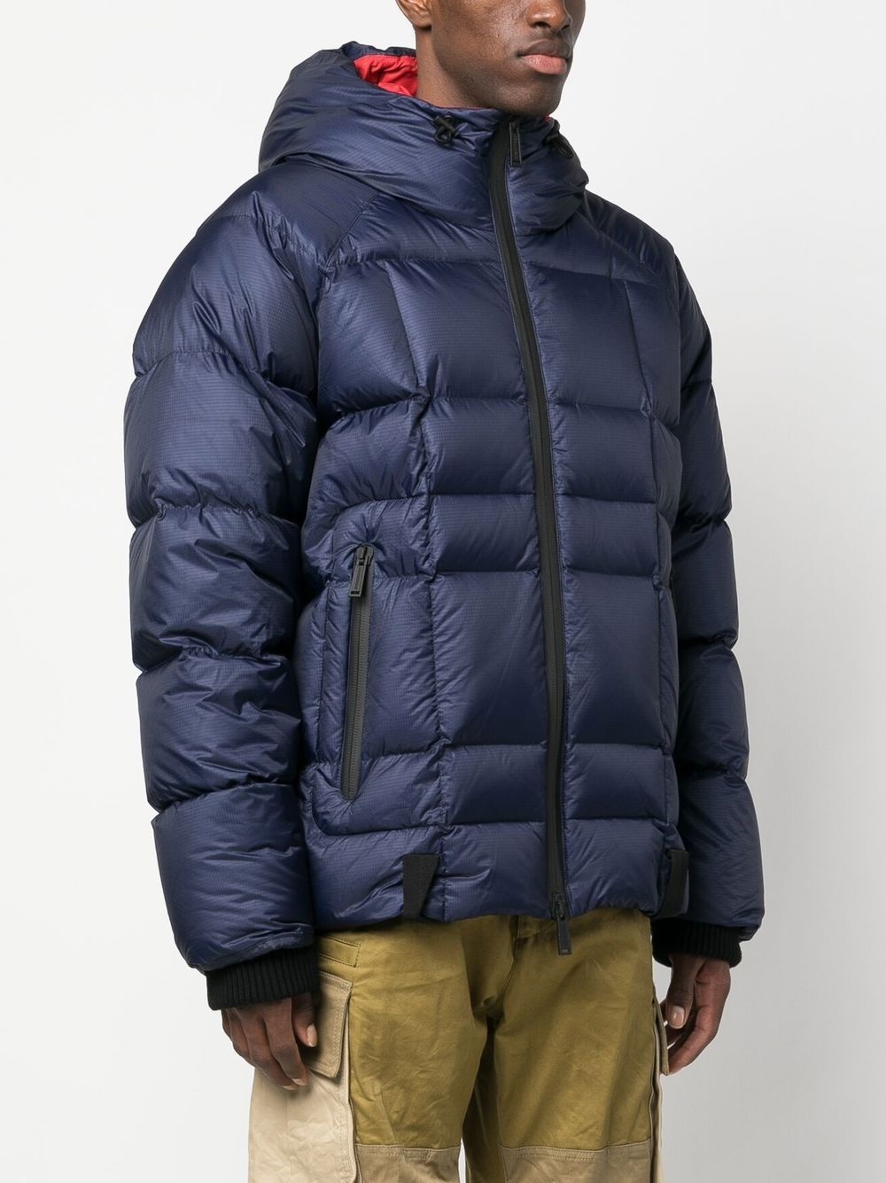 two-tone quilted down jacket - 4